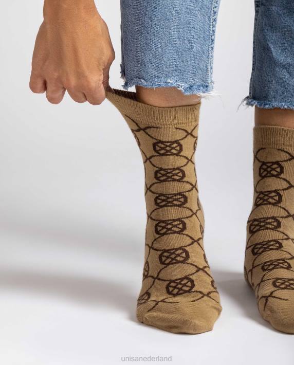 Unisa 02B01087 biologische katoenen sokken vrouwen bruin