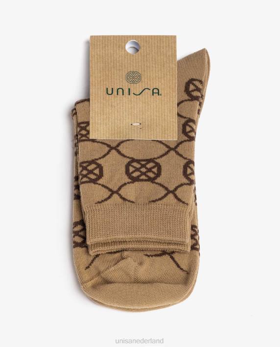 Unisa 02B01087 biologische katoenen sokken vrouwen bruin