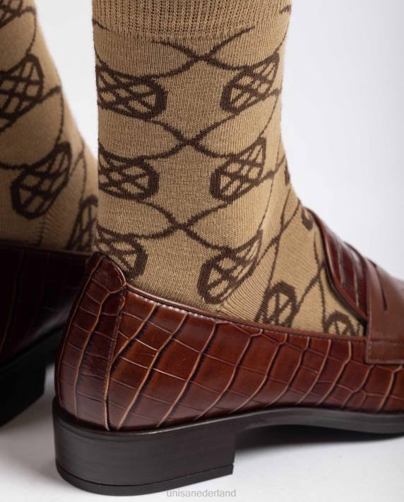 Unisa 02B01087 biologische katoenen sokken vrouwen bruin