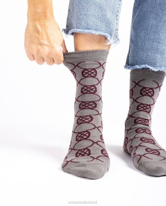 Unisa 02B01089 biologische katoenen sokken vrouwen grijs