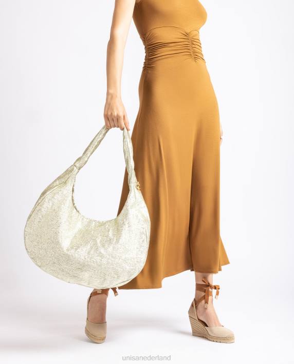 Unisa 02B01099 grote schoudertas vrouwen goud