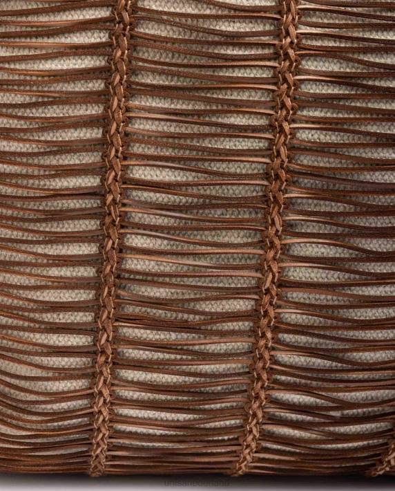 Unisa 02B01110 grote handtas gemaakt van stof en leer vrouwen bruin