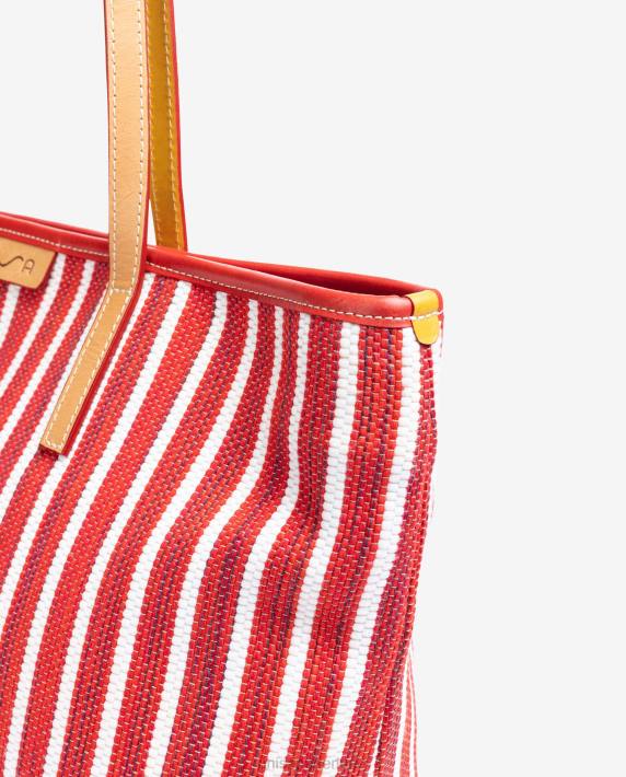 Unisa 02B01115 boodschappentas gemaakt met jarapa vrouwen rood