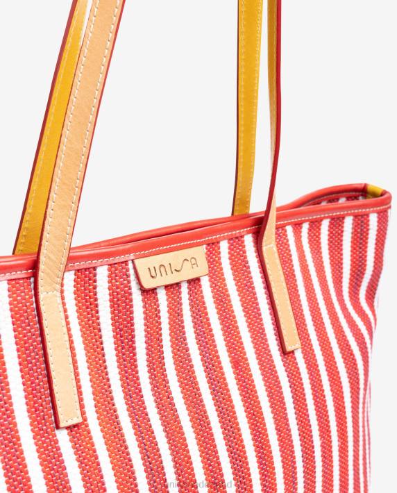 Unisa 02B01115 boodschappentas gemaakt met jarapa vrouwen rood