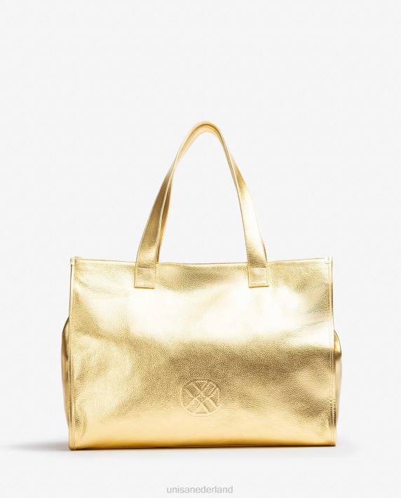 Unisa 02B01122 Leren draagtas met metallic effect vrouwen mode