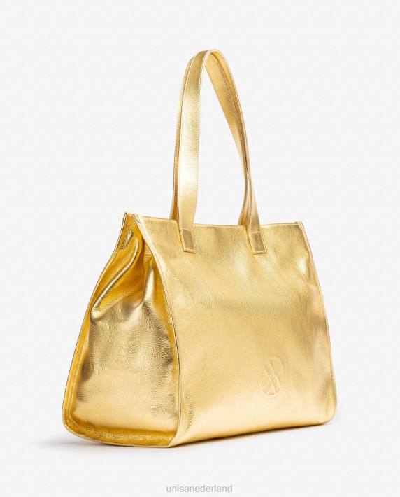Unisa 02B01122 Leren draagtas met metallic effect vrouwen mode