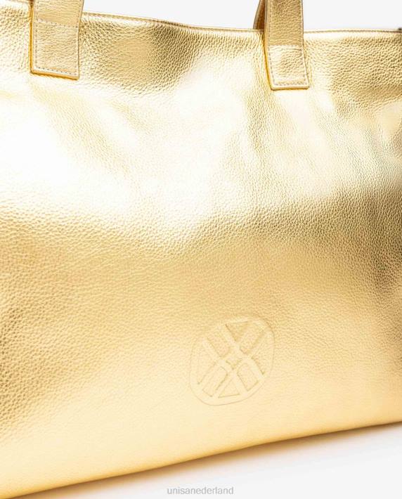 Unisa 02B01122 Leren draagtas met metallic effect vrouwen mode