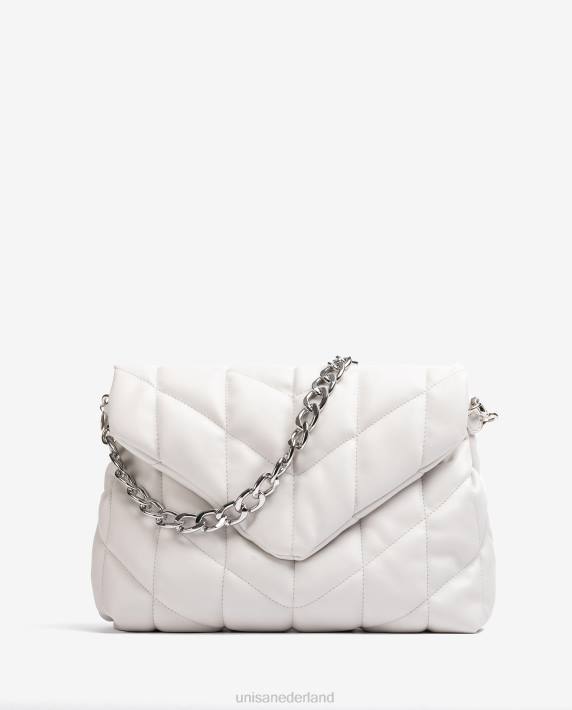 Unisa 02B01123 grote, zwarte gewatteerde tas vrouwen wit