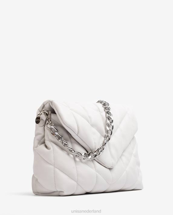 Unisa 02B01123 grote, zwarte gewatteerde tas vrouwen wit