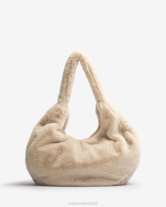 Unisa 02B01126 handtas van gerecyclede stof vrouwen beige