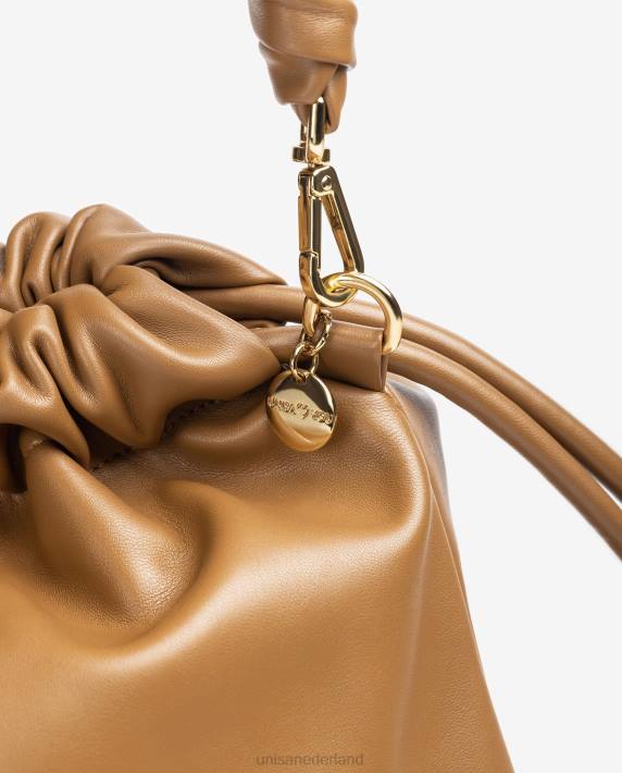 Unisa 02B01130 grote gegolfde handtas vrouwen bruin