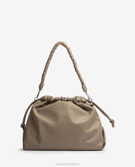 Unisa 02B01131 grote gegolfde handtas vrouwen bruin