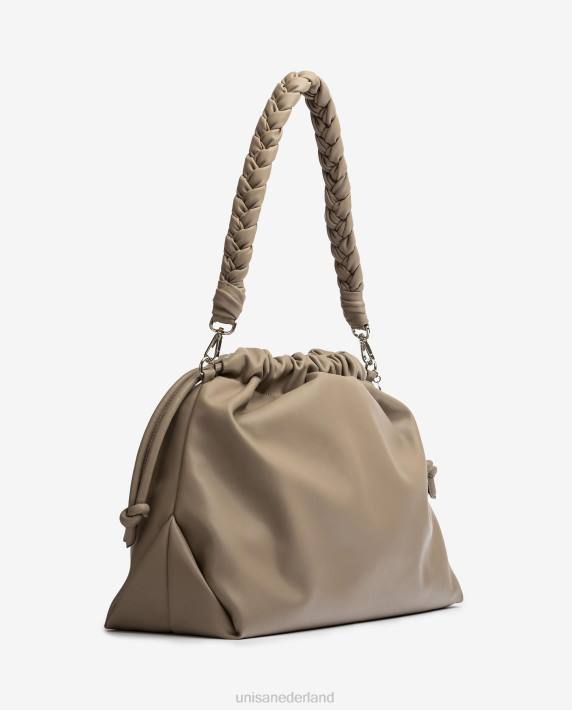 Unisa 02B01131 grote gegolfde handtas vrouwen bruin