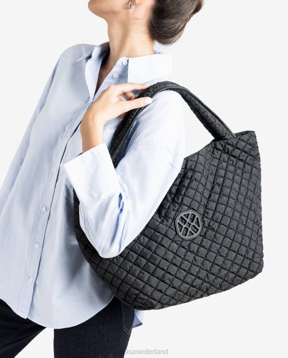 Unisa 02B01134 grote tas van gewatteerde stof vrouwen zwart