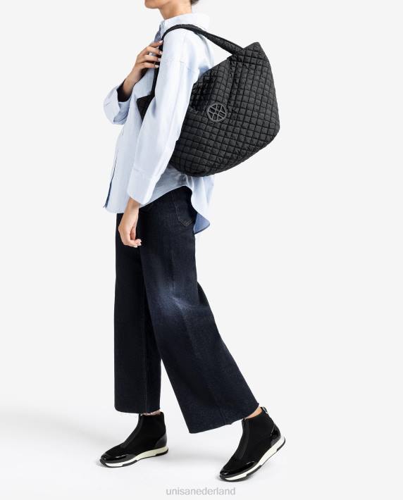 Unisa 02B01134 grote tas van gewatteerde stof vrouwen zwart