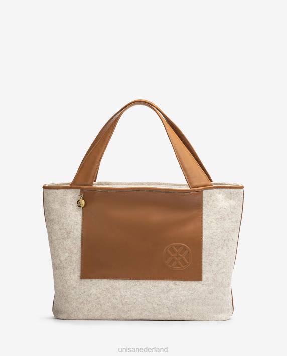 Unisa 02B01139 shopper gemaakt van gerecyclede stof vrouwen wit