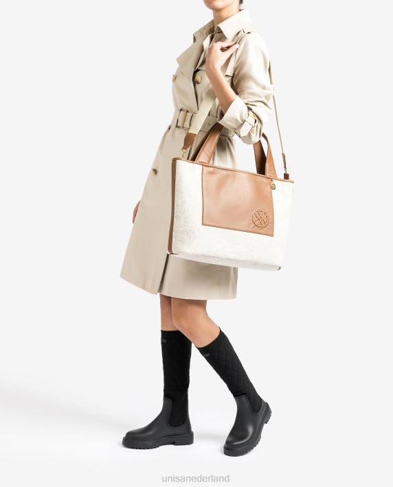 Unisa 02B01139 shopper gemaakt van gerecyclede stof vrouwen wit