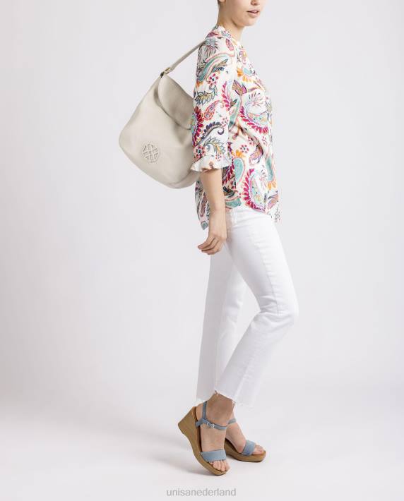 Unisa 02B01144 grote handtas met een monogram vrouwen wit