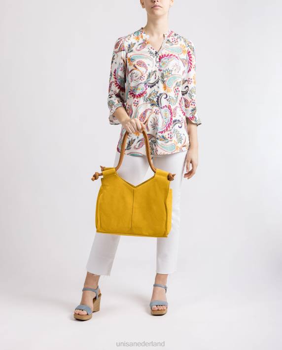 Unisa 02B01145 geknoopte schoudertas vrouwen geel