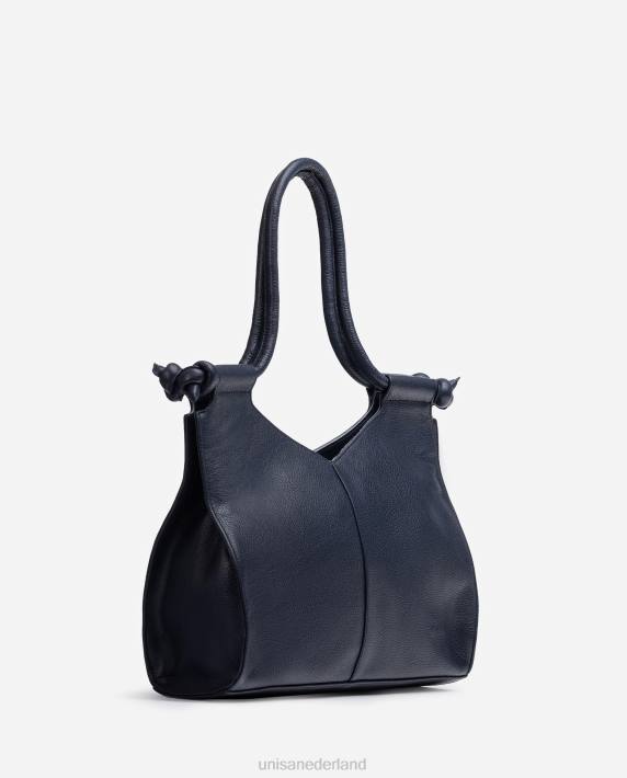 Unisa 02B01147 geknoopte schoudertas vrouwen blauw