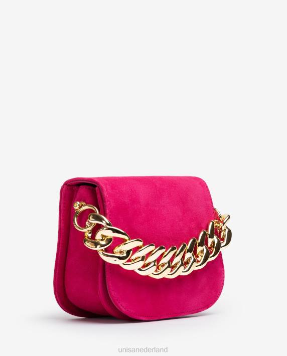 Unisa 02B01185 handtas met een gouden ketting vrouwen roze