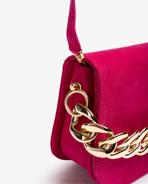 Unisa 02B01185 handtas met een gouden ketting vrouwen roze