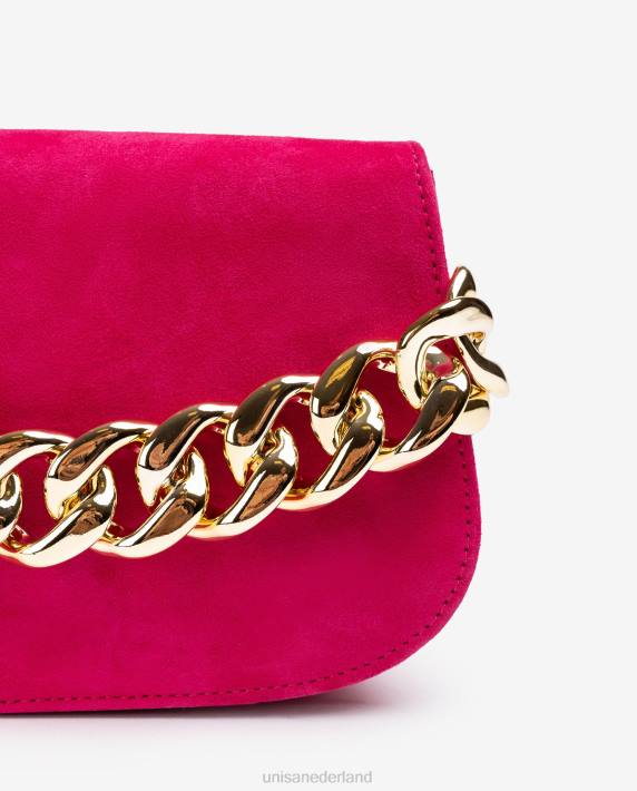 Unisa 02B01185 handtas met een gouden ketting vrouwen roze
