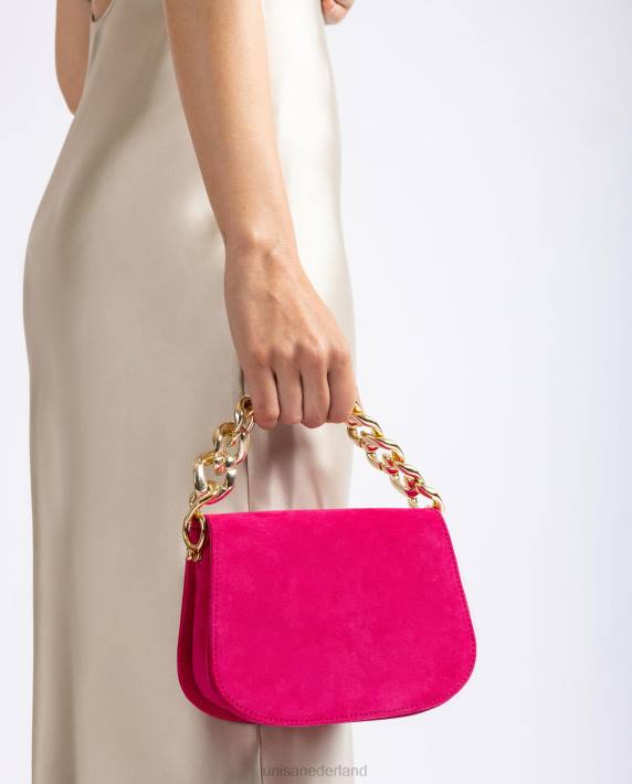 Unisa 02B01185 handtas met een gouden ketting vrouwen roze