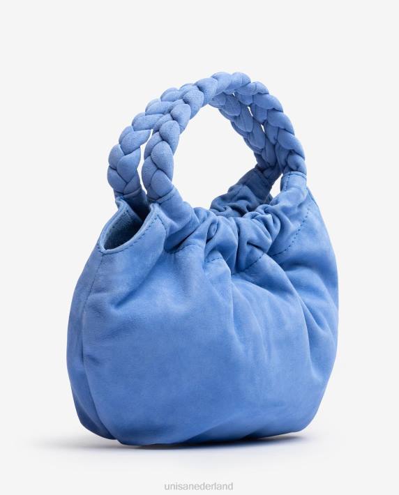 Unisa 02B01187 handtas met gevlochten hengsels vrouwen blauw