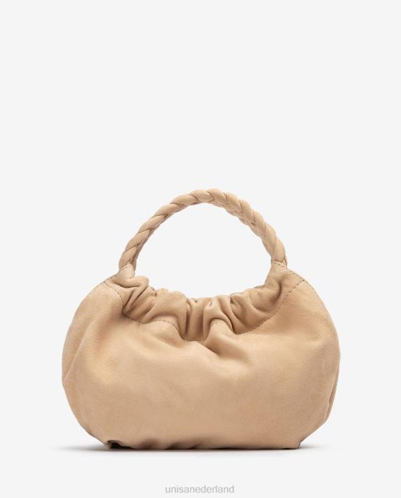 Unisa 02B01190 handtas met gevlochten hengsels vrouwen beige