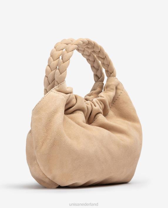 Unisa 02B01190 handtas met gevlochten hengsels vrouwen beige