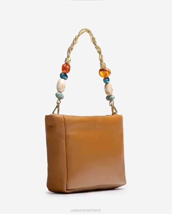 Unisa 02B01193 handtas met versiering vrouwen bruin