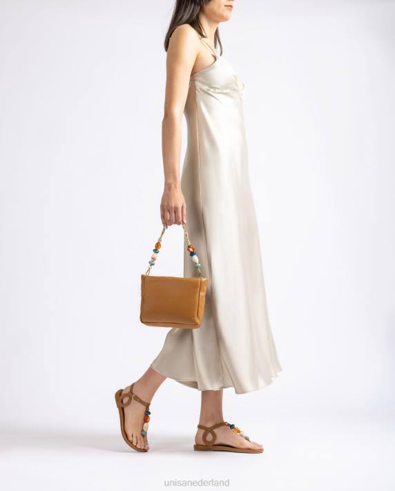 Unisa 02B01193 handtas met versiering vrouwen bruin