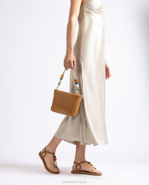 Unisa 02B01193 handtas met versiering vrouwen bruin