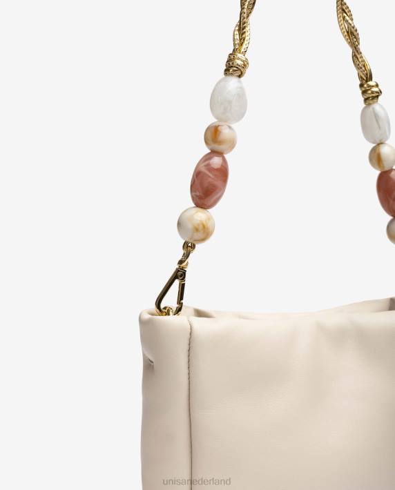 Unisa 02B01194 handtas met versiering vrouwen wit