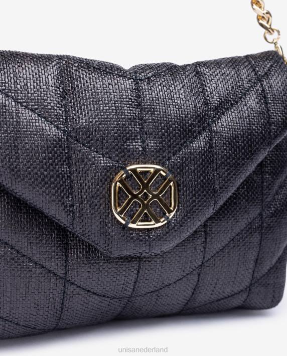 Unisa 02B01195 kleine handtas met gewatteerd effect vrouwen zwart