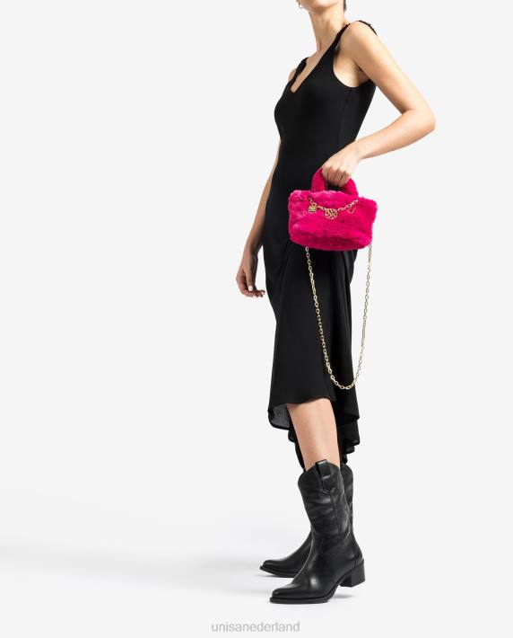 Unisa 02B01197 mini tas met versiering vrouwen roze