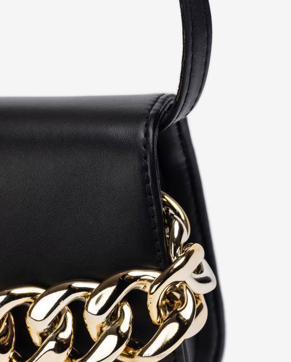 Unisa 02B01199 handtas met een gouden ketting vrouwen zwart