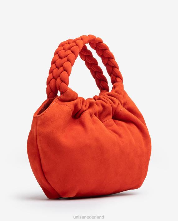 Unisa 02B01203 handtas met gevlochten hengsels vrouwen rood