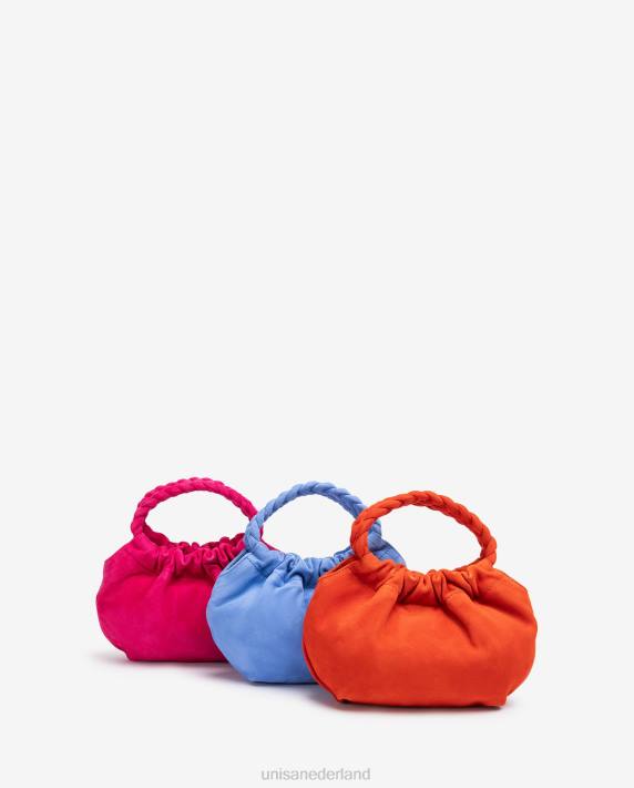 Unisa 02B01203 handtas met gevlochten hengsels vrouwen rood
