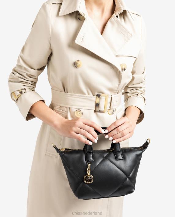 Unisa 02B01218 handtas met gewatteerd effect vrouwen zwart