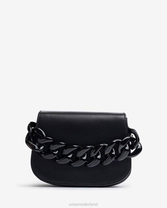 Unisa 02B01219 handtas met ketting vrouwen zwart