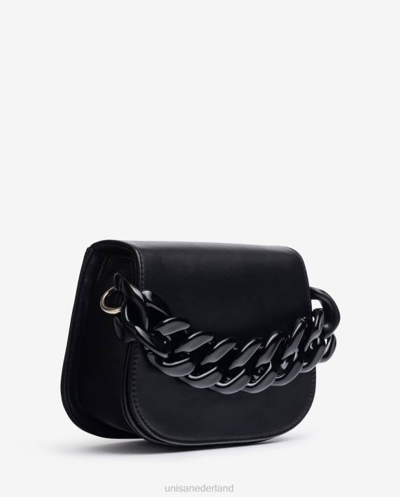 Unisa 02B01219 handtas met ketting vrouwen zwart