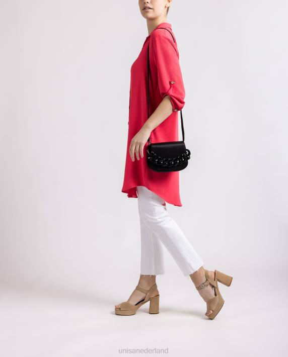 Unisa 02B01219 handtas met ketting vrouwen zwart