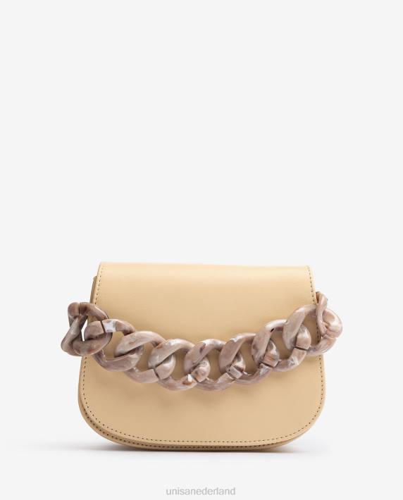Unisa 02B01220 handtas met ketting vrouwen beige