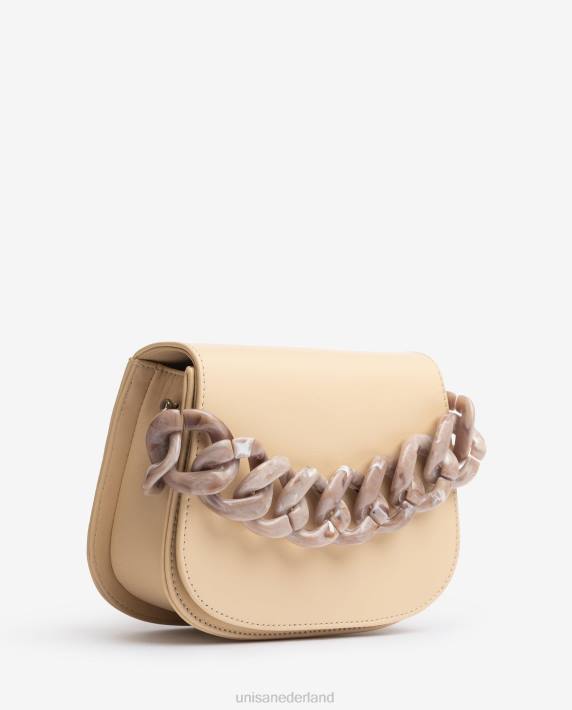 Unisa 02B01220 handtas met ketting vrouwen beige