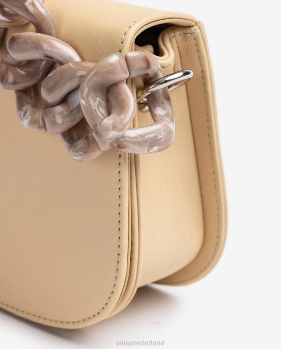 Unisa 02B01220 handtas met ketting vrouwen beige