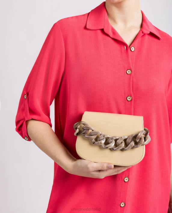 Unisa 02B01220 handtas met ketting vrouwen beige