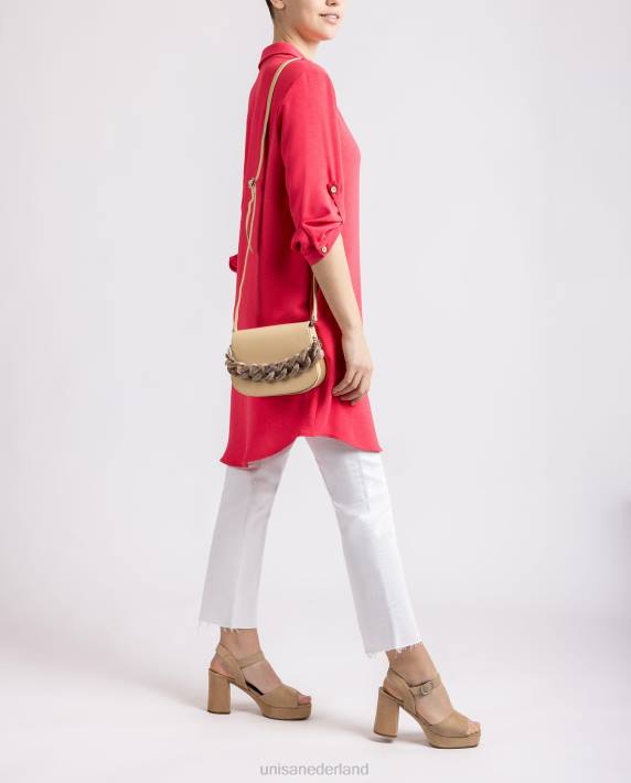 Unisa 02B01220 handtas met ketting vrouwen beige