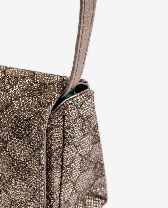 Unisa 02B01223 glanzende stoffen handtas vrouwen bevallig